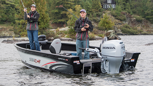 Two men fishing in a boat